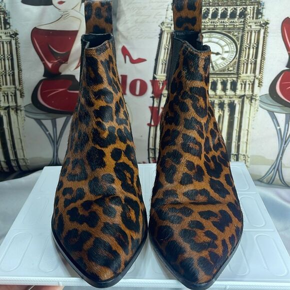 (F) Loeffler Randall Nellie 7 women's ankle boots, brown calf hai leopard print - Picture 2 of 12
